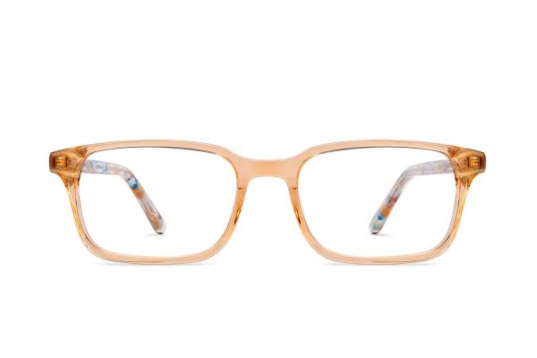Orange Transparent Full Rim Rectangle Eyeglasses