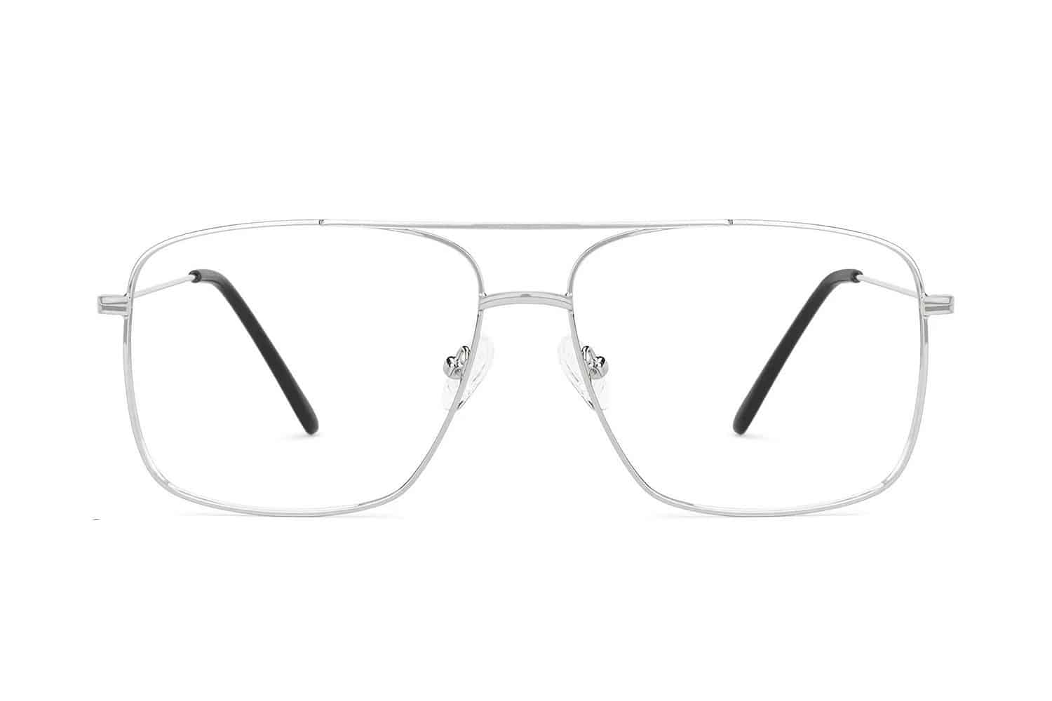 Silver Full Rim Square Sunglasses